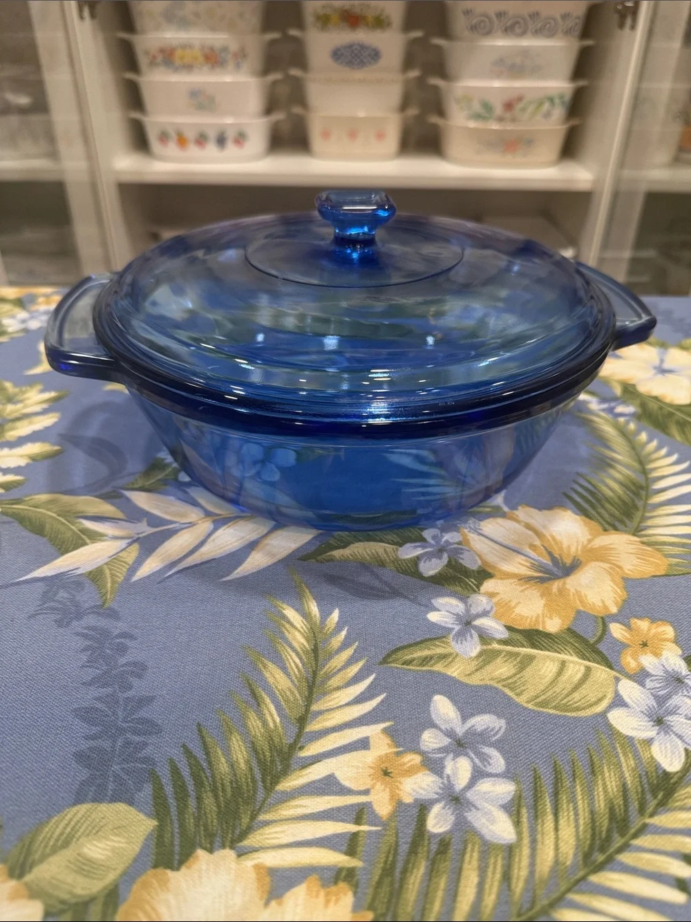 Cobalt Blue Anchor Glass Covered 2 quart Casserole - Oven-to-Table Serveware